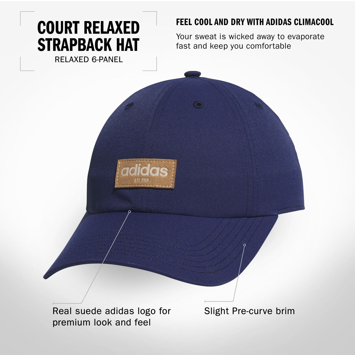 adidas Women's Court Relaxed Strapback Hat-3
