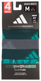 adidas Youth Microfiber Graphic 4-Pack Boxer Brief-4