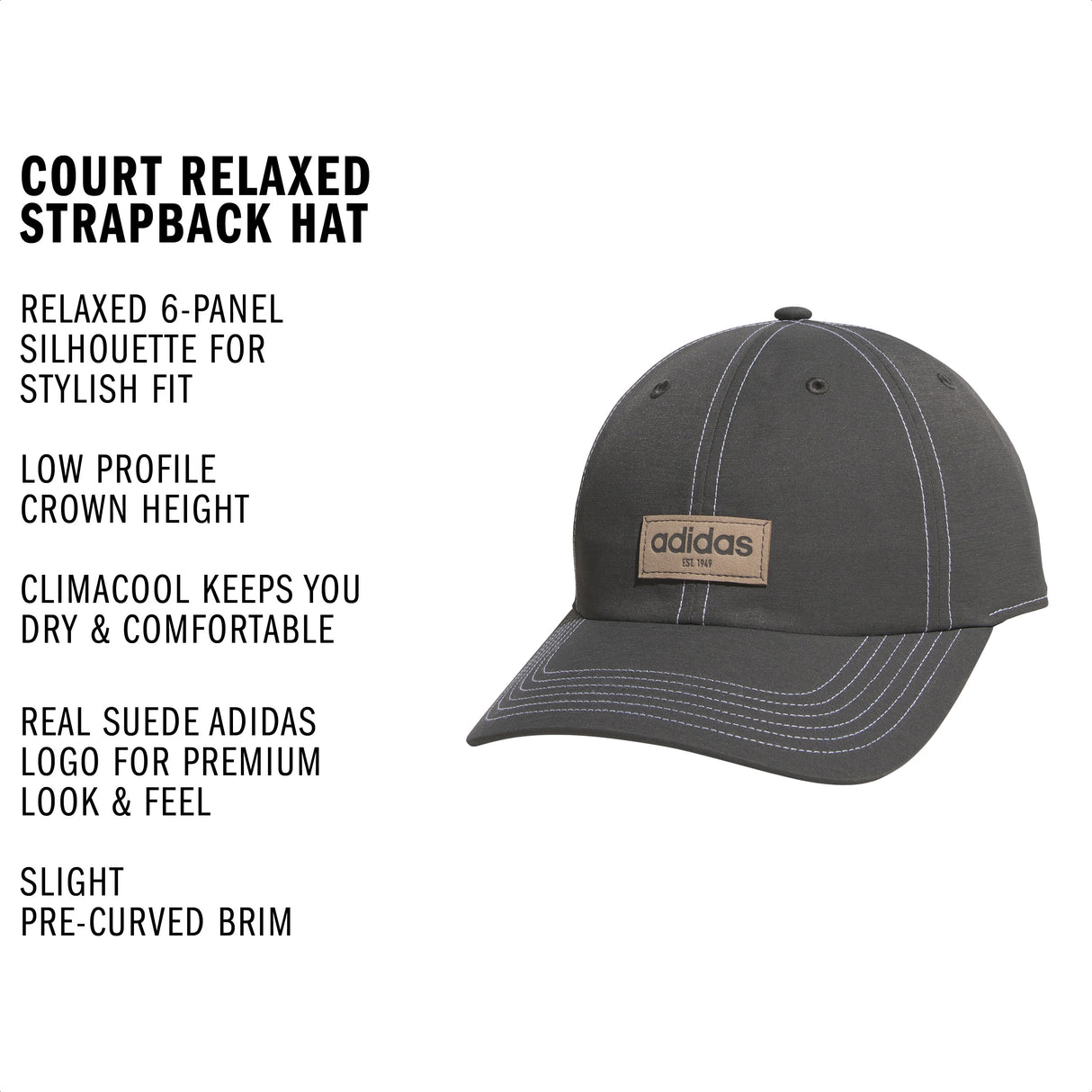 adidas Women's Court Relaxed Strapback Hat-3