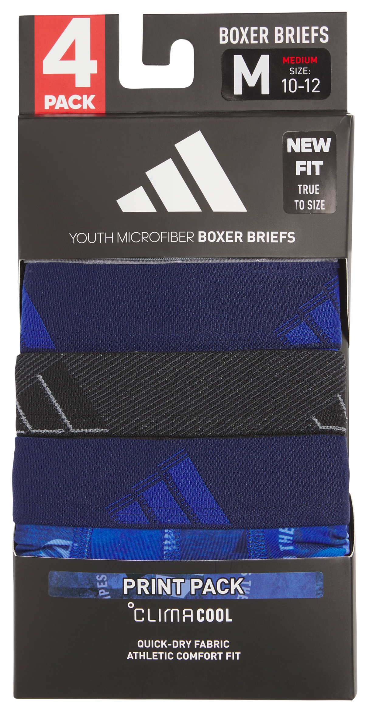 adidas Youth Microfiber Graphic 4-Pack Boxer Brief-4