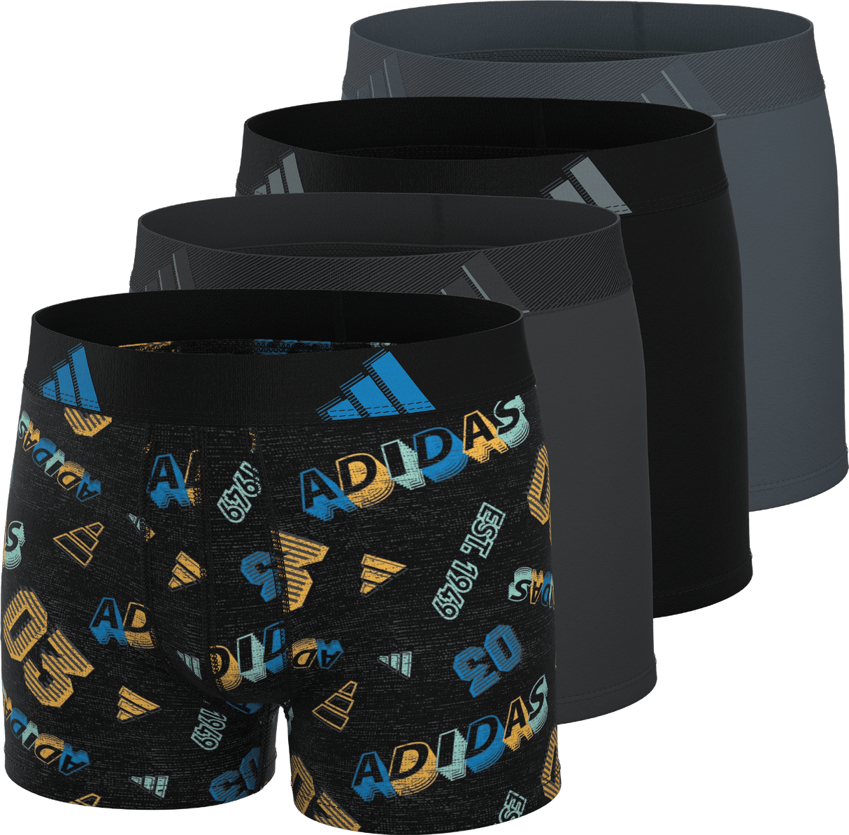adidas Youth Microfiber Graphic 4-Pack Boxer Brief-1