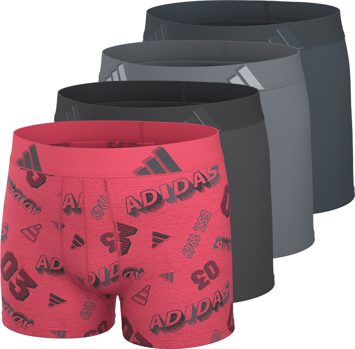 adidas Youth Microfiber Graphic 4-Pack Boxer Brief-1
