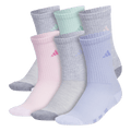 adidas Girl's Athletic Cushioned 6-Pack Crew Sock-1