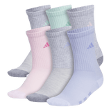 adidas Girl's Athletic Cushioned 6-Pack Crew Sock-1