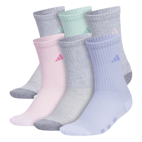 adidas Girl's Athletic Cushioned 6-Pack Crew Sock-1