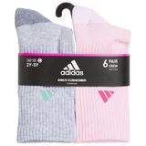 adidas Girl's Athletic Cushioned 6-Pack Crew Sock-6