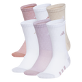 adidas Girl's Athletic Cushioned 6-Pack Crew Sock-1