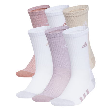adidas Girl's Athletic Cushioned 6-Pack Crew Sock-1