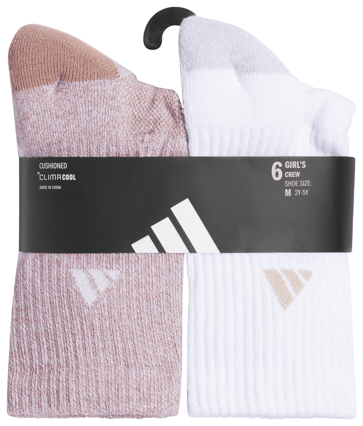 adidas Girl's Athletic Cushioned 6-Pack Crew Sock-6