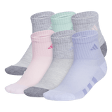 adidas Girl's Athletic Cushioned 6-Pack Quarter Sock-1