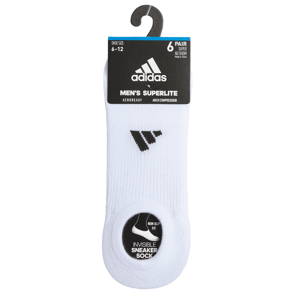 adidas Men's Superlite 3.0 6-Pack Super No Show Sock-6
