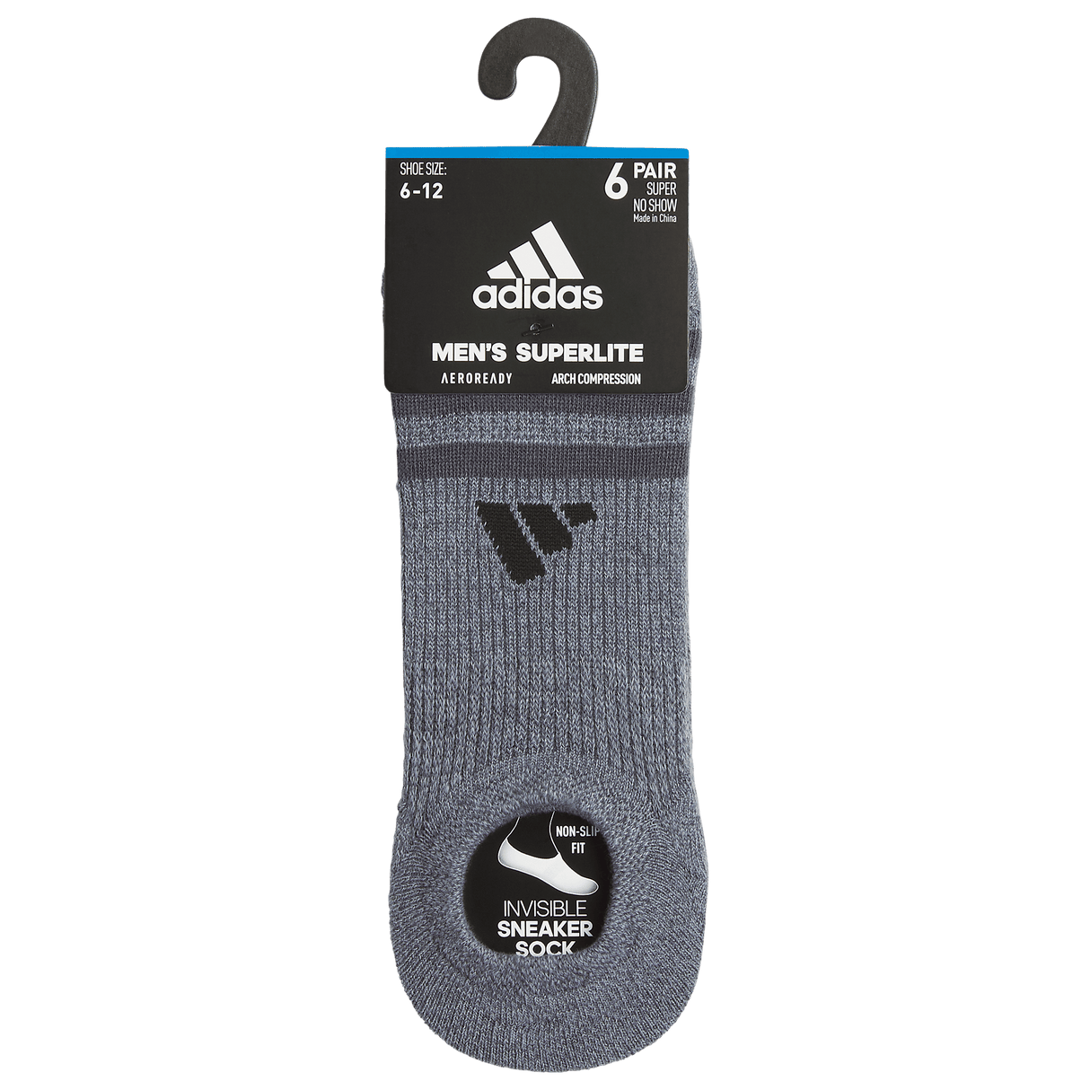adidas Men's Superlite 3.0 6-Pack Super No Show Sock-6