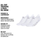 adidas Women's All Day Training 3-Pack No Show Sock-2