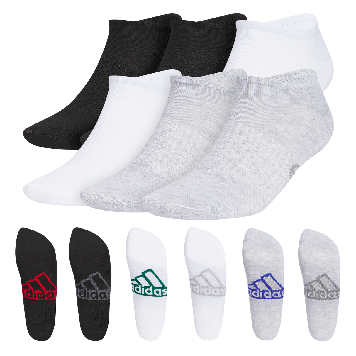 adidas Men's Superlite Classic 6-Pack No Show Sock-1