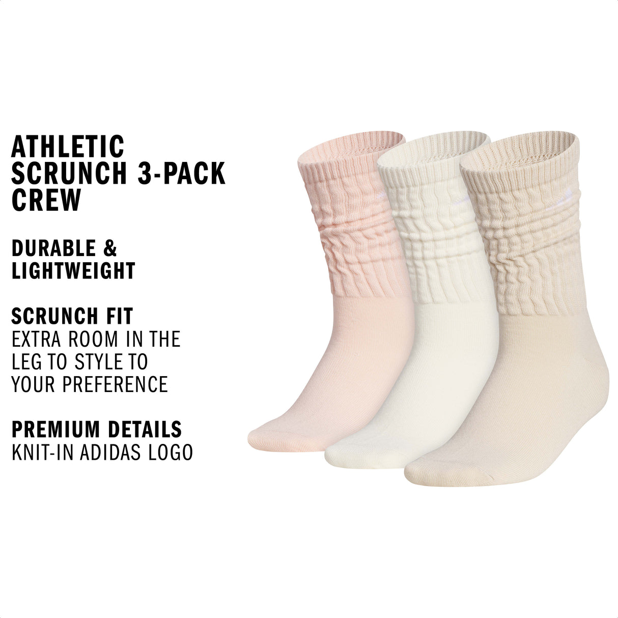 adidas Women's Athletic Scrunch 3-Pack Crew Sock-2
