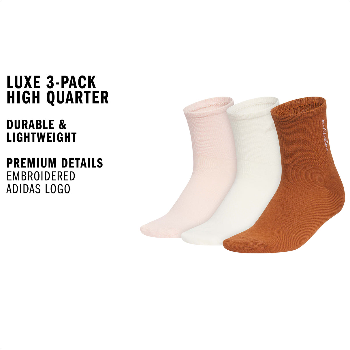 adidas Women's Luxe 3-Pack High Quarter Sock-2