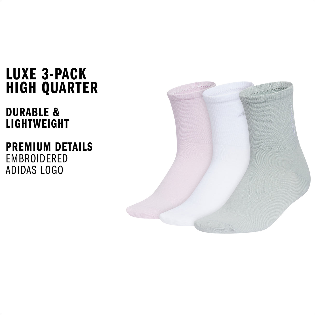 adidas Women's Luxe 3-Pack High Quarter Sock-2