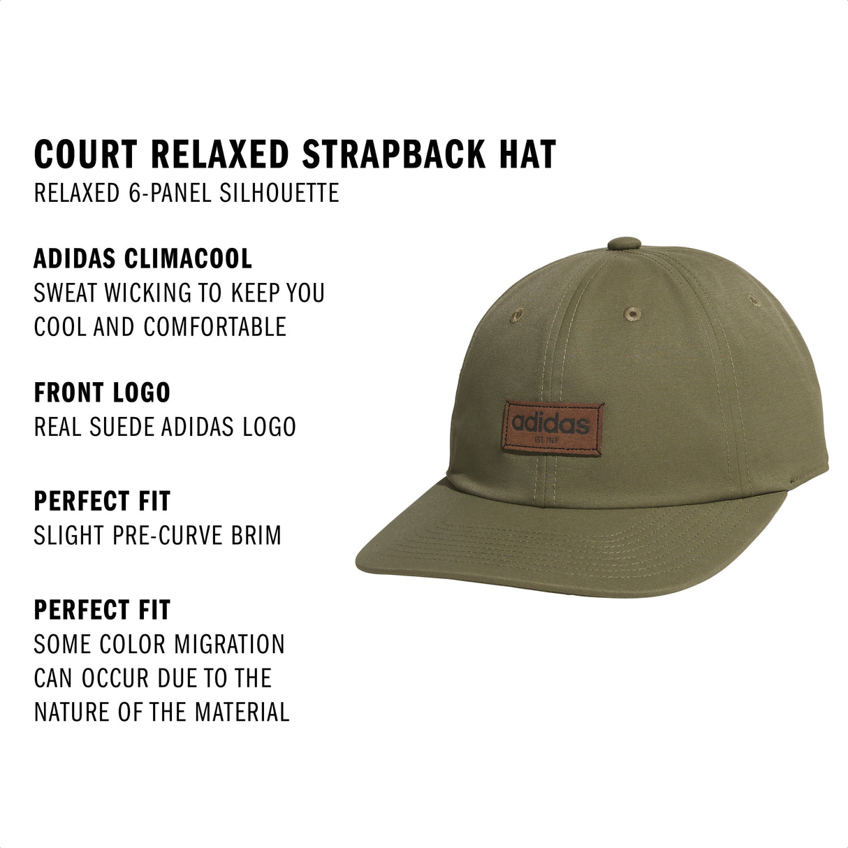 adidas Men's Court Relaxed Strapback Hat-3