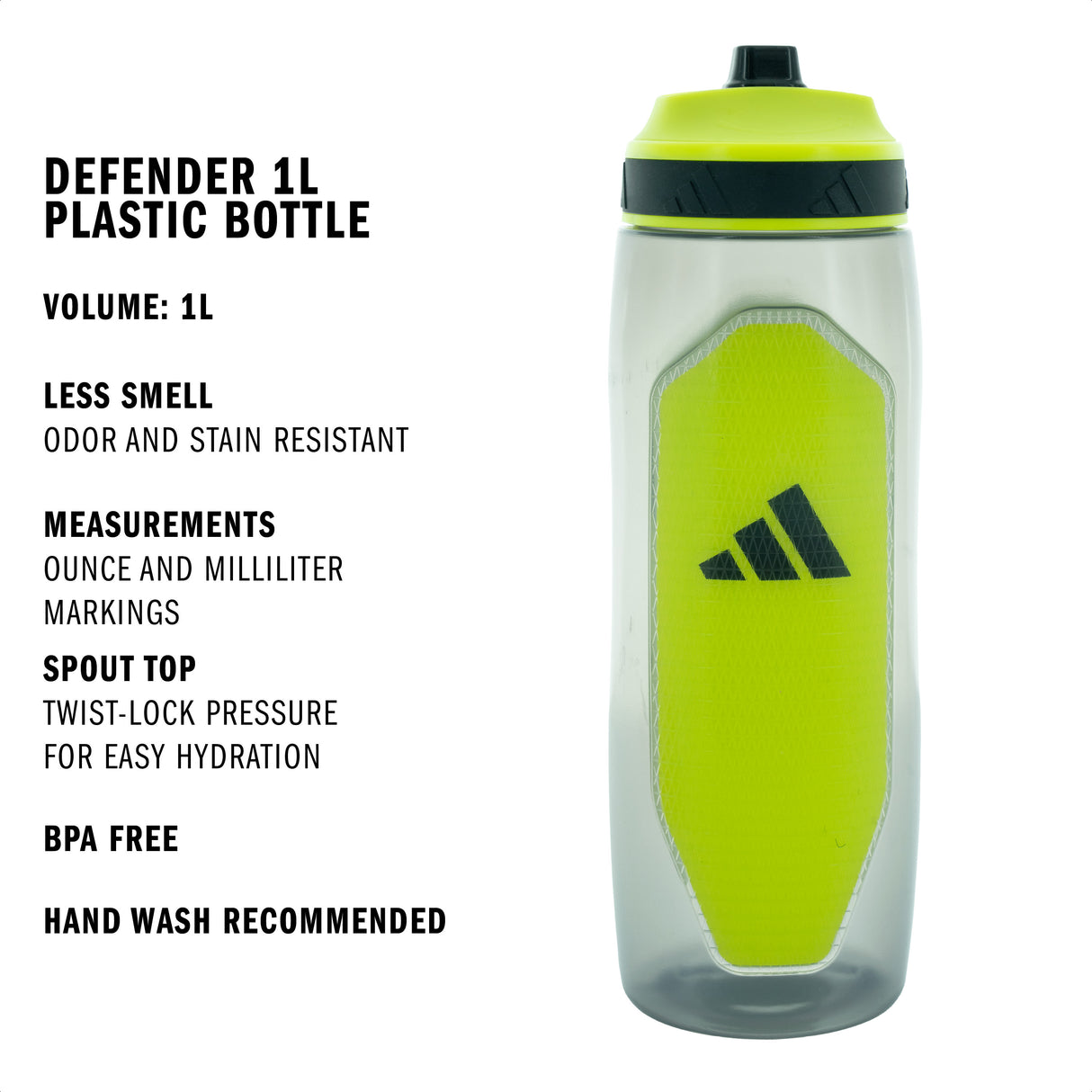 adidas Defender 1L Plastic Bottle-2