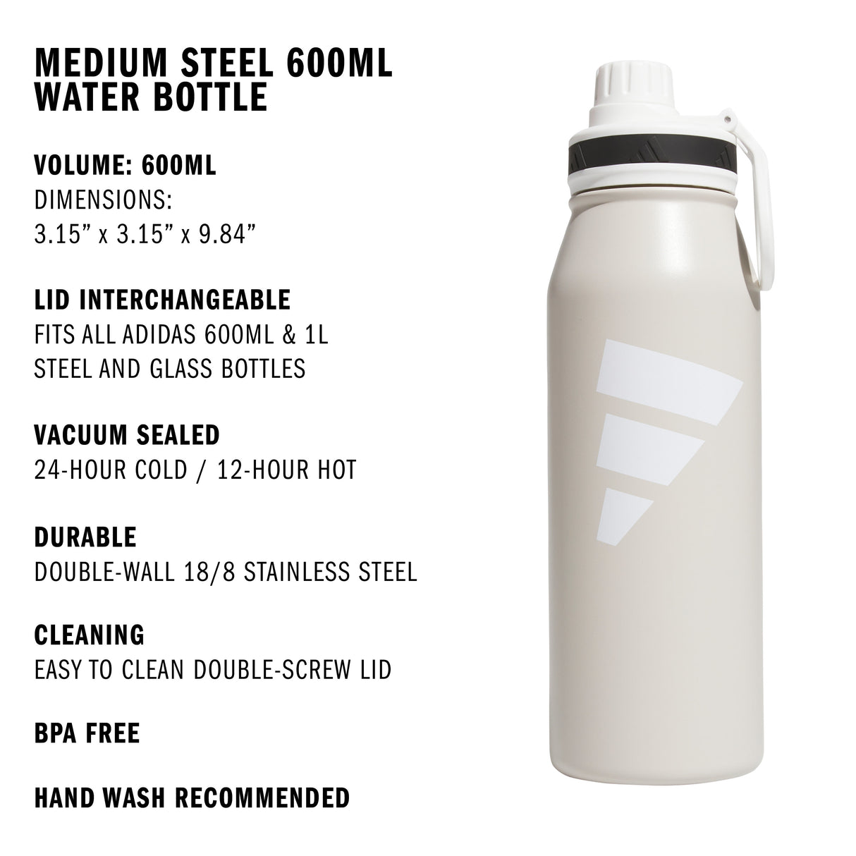 adidas L Steel 1L Metal Bottle-2
