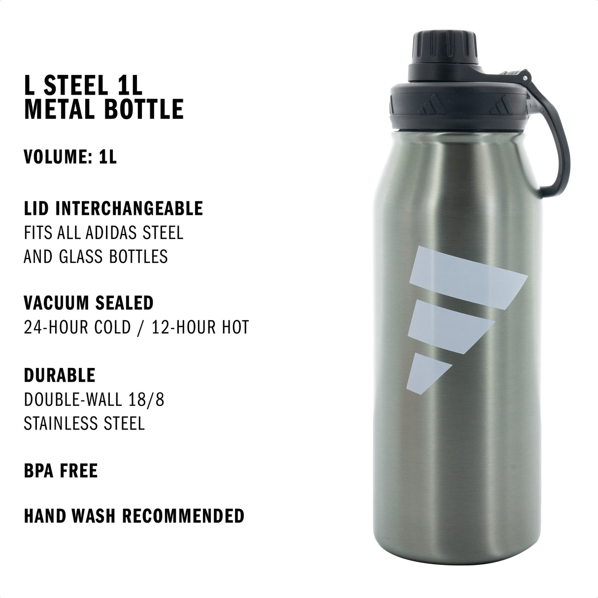 adidas L Steel 1L Metal Bottle-2