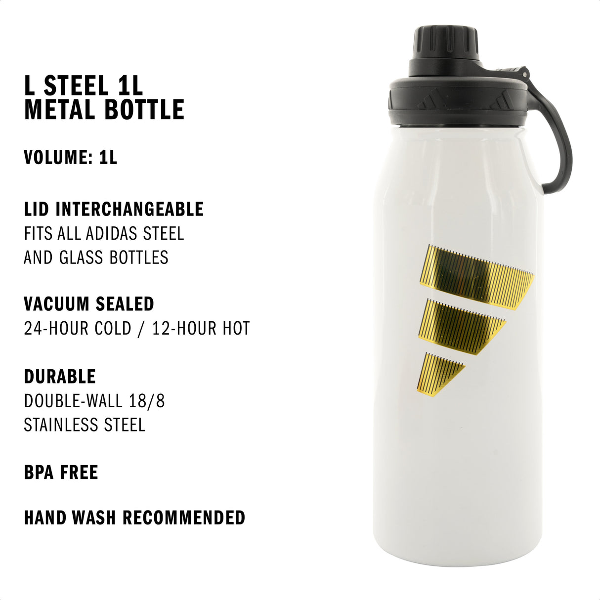 adidas L Steel 1L Metal Bottle-2