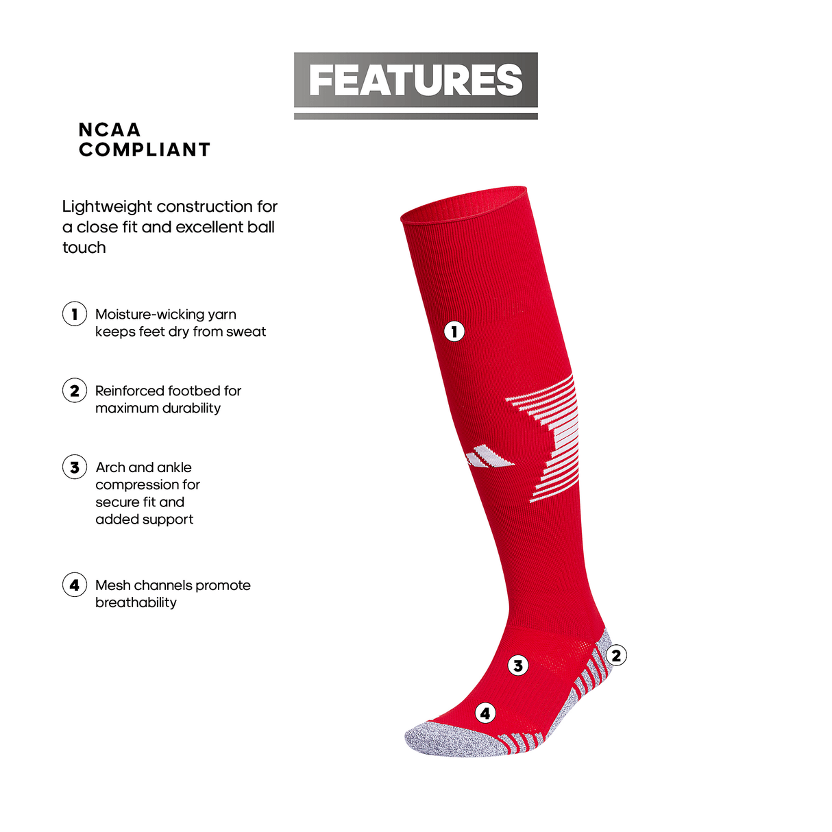 adidas Team Speed 4 Soccer OTC Sock-2