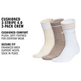 adidas Women's Cushioned 3-Stripe 4.0 3-Pack Crew Sock-2