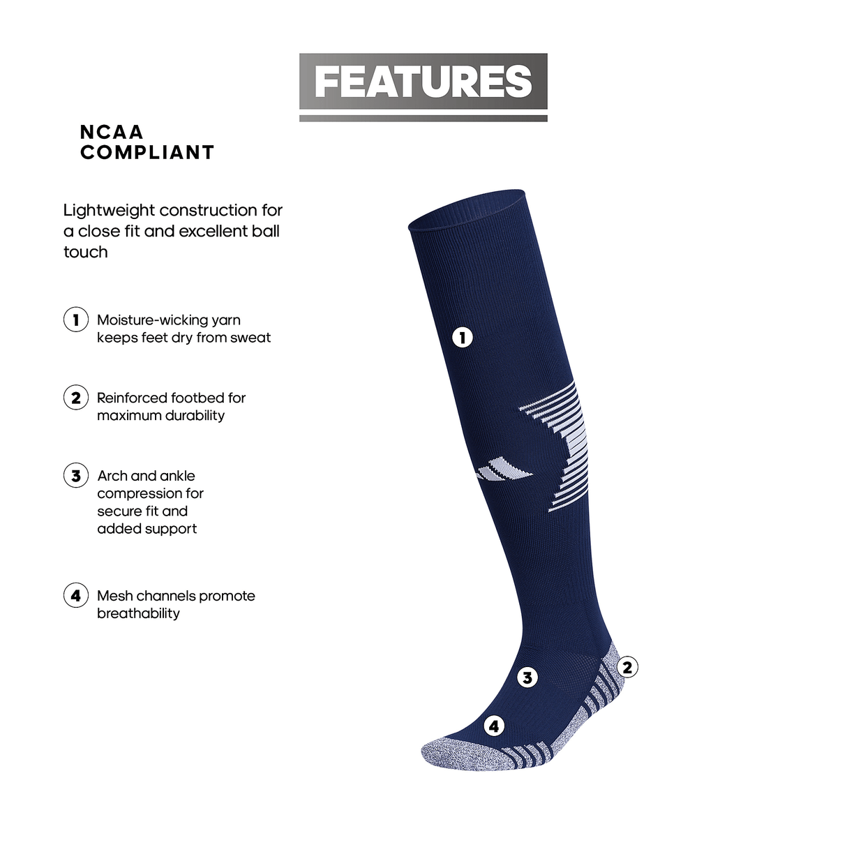 adidas Team Speed 4 Soccer OTC Sock-2