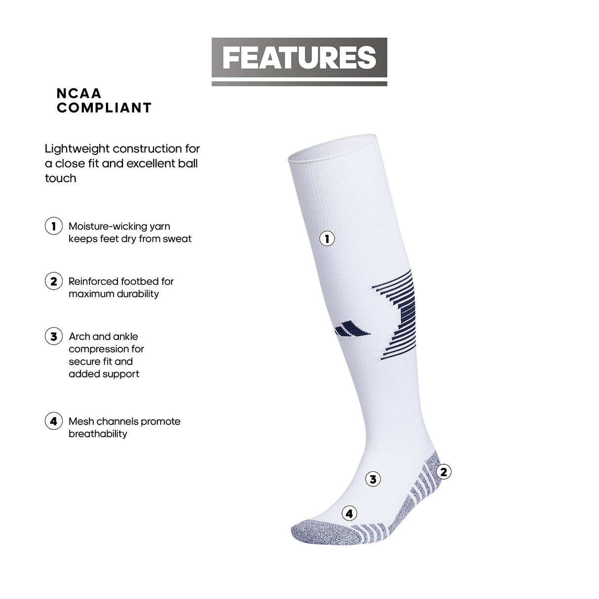 adidas Team Speed 4 Soccer OTC Sock-2