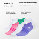 adidas Women's Superlite 3.0 6-Pack No Show Sock-2