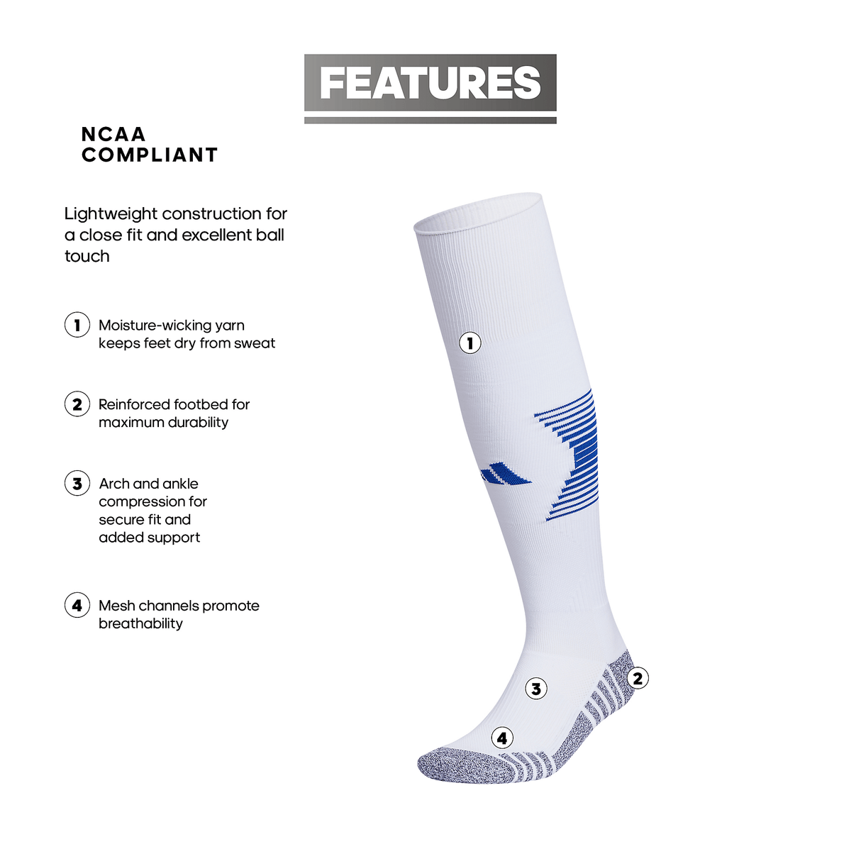 adidas Team Speed 4 Soccer OTC Sock-2