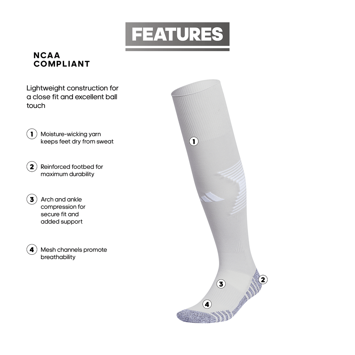 adidas Team Speed 4 Soccer OTC Sock-2