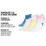 adidas Women's Superlite 3.0 6-Pack No Show Sock-2