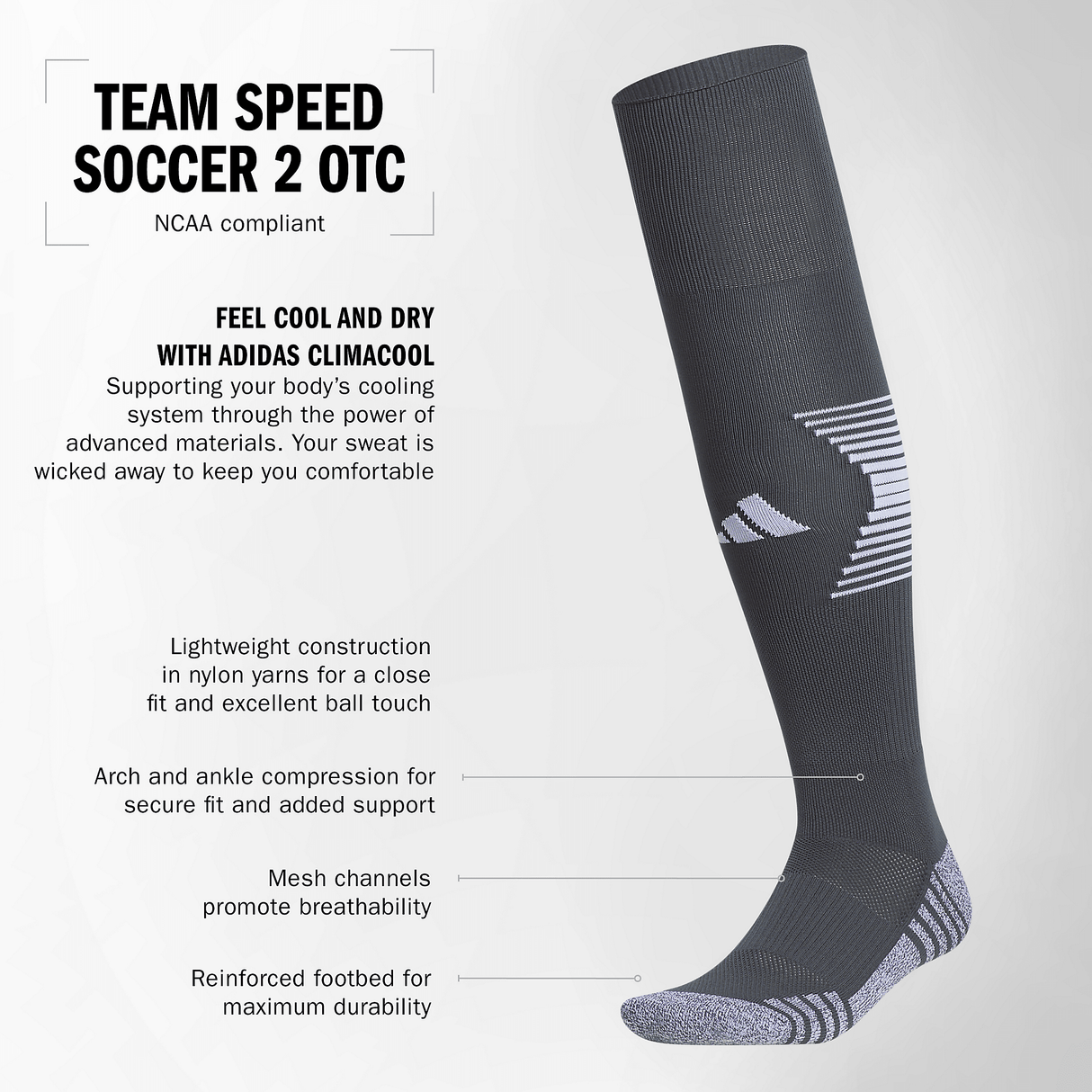 adidas Team Speed 4 Soccer OTC Sock-2