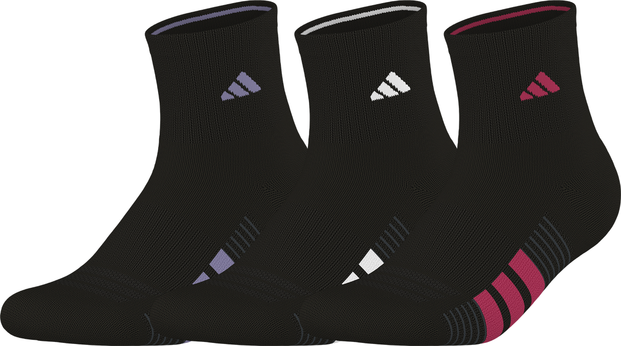 adidas Women's Cushioned 4.0 3-Pack Quarter Sock-1
