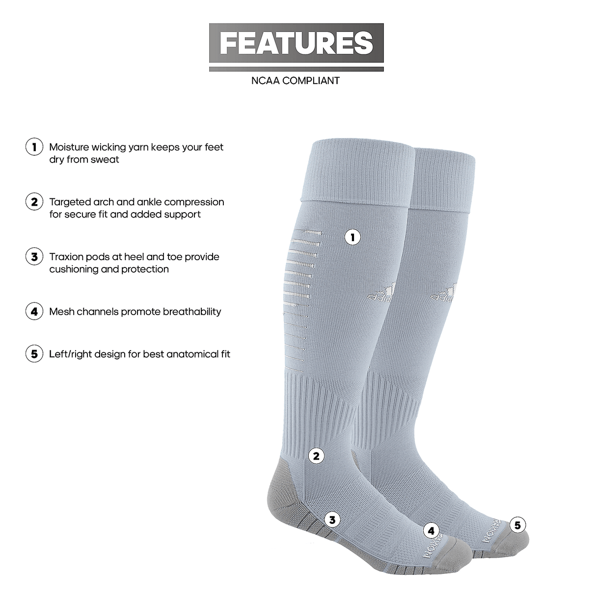 adidas Team Speed II Soccer OTC Sock-2