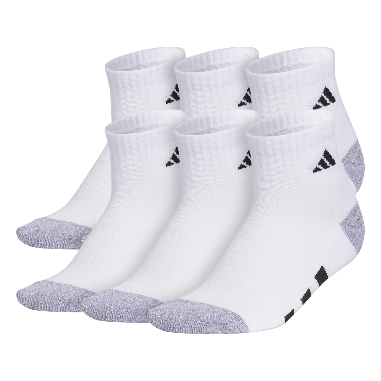 adidas Youth Athletic Cushioned 6-Pack Quarter Sock-1