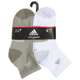 adidas Youth Athletic Cushioned 6-Pack Quarter Sock-6