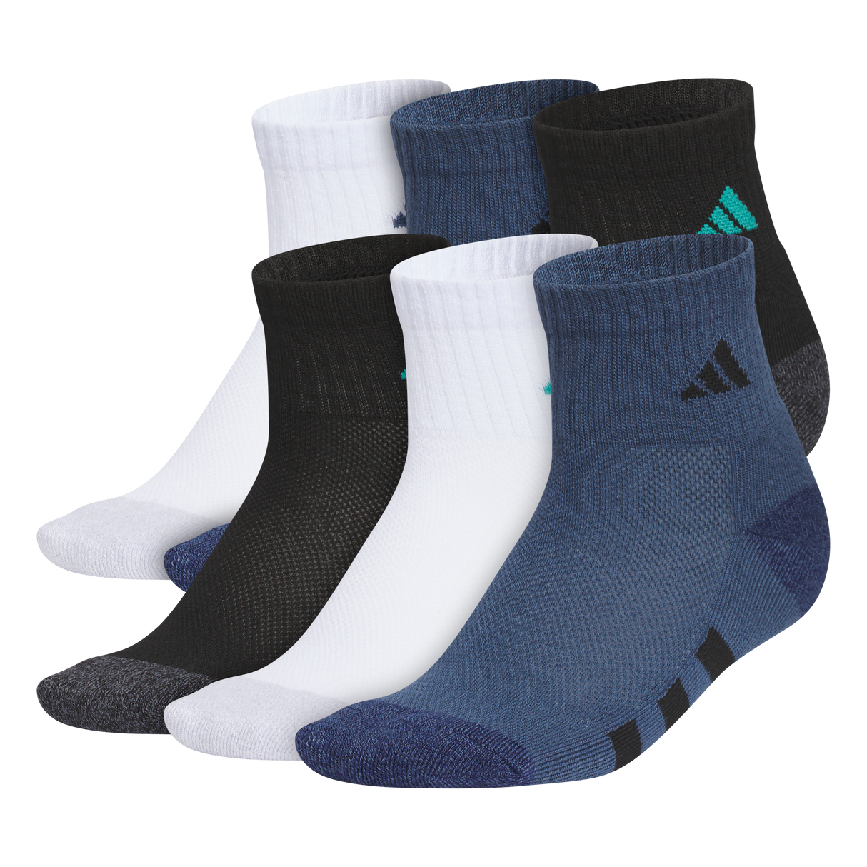 adidas Youth Athletic Cushioned 6-Pack Quarter Sock-1
