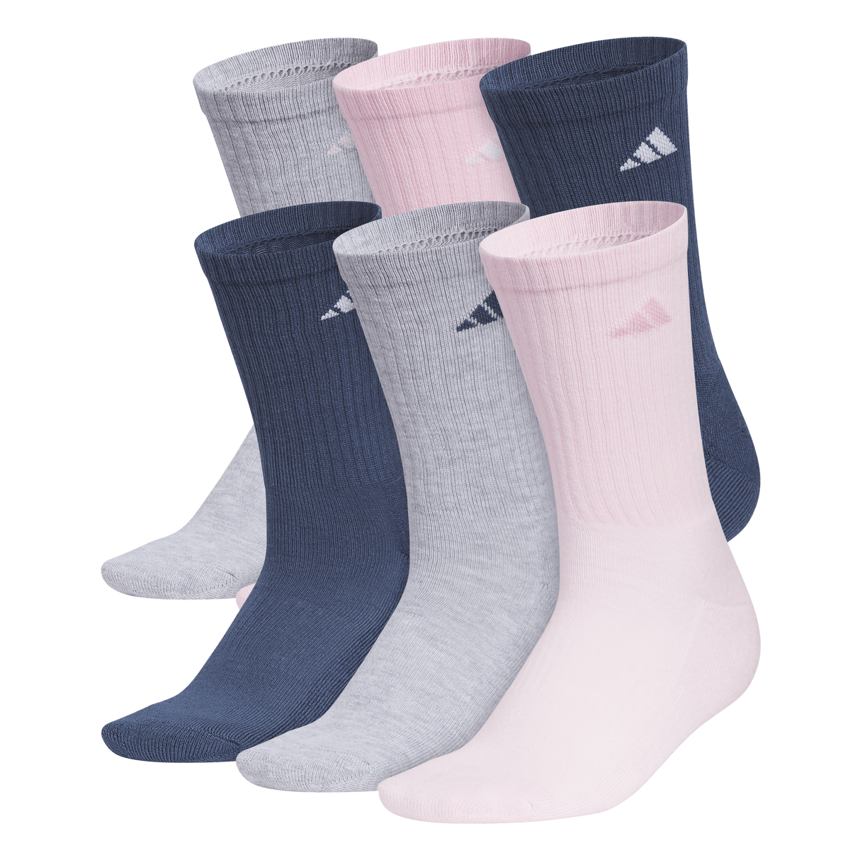 adidas Women's Athletic Cushioned 6-Pack Crew Sock-1