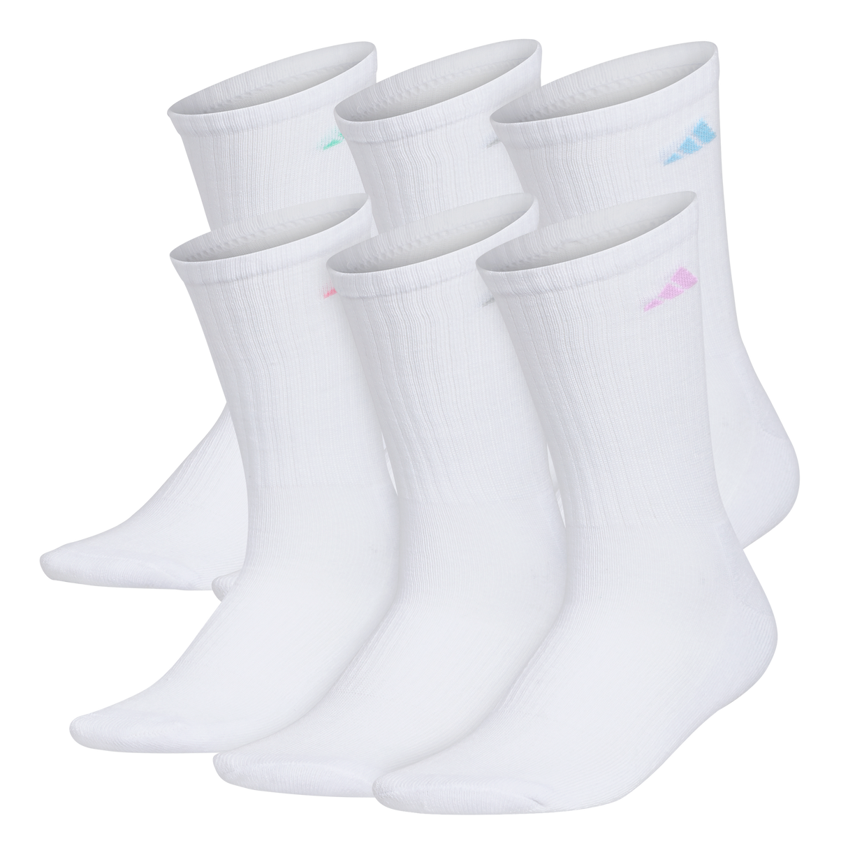 adidas Women's Athletic Cushioned 6-Pack Crew Sock-1