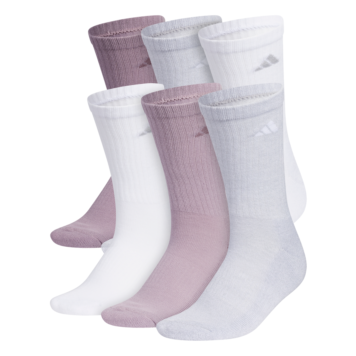 adidas Women's Athletic Cushioned 6-Pack Crew Sock-1