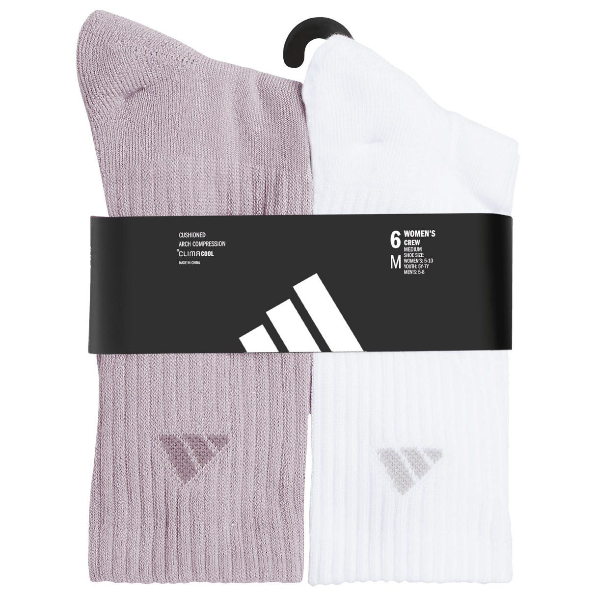 adidas Women's Athletic Cushioned 6-Pack Crew Sock-6
