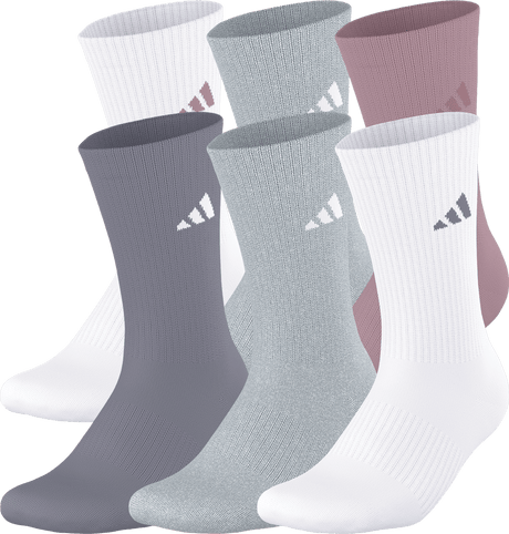 adidas Women's Athletic Cushioned 6-Pack Crew Sock-1