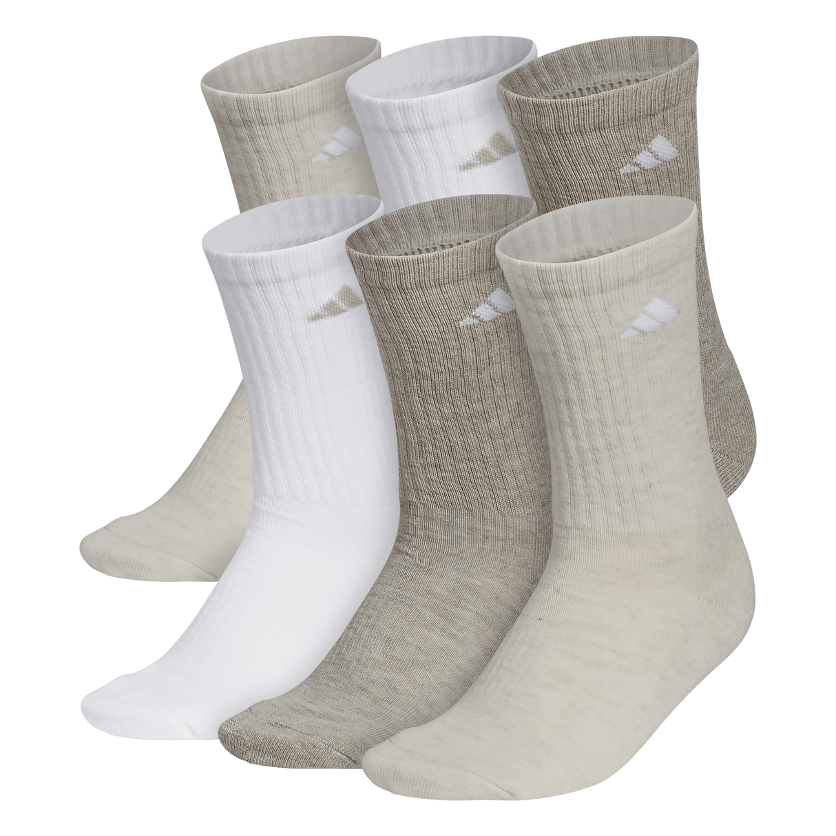 adidas Women's Athletic Cushioned 6-Pack Crew Sock-1