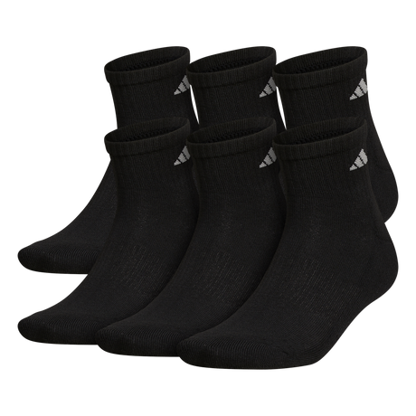 adidas Men's Athletic Cushioned 6-Pack Quarter Sock-1