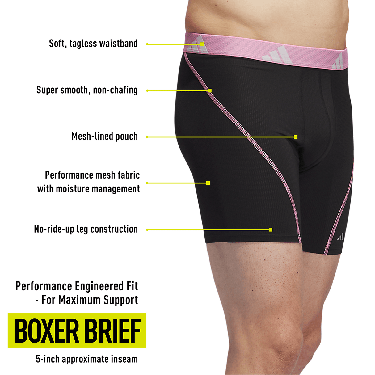 adidas Men's Performance Mesh 3-Pack Boxer Brief-2
