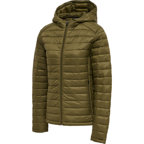 hummel Women's Red Quilted Hood Jacket-1
