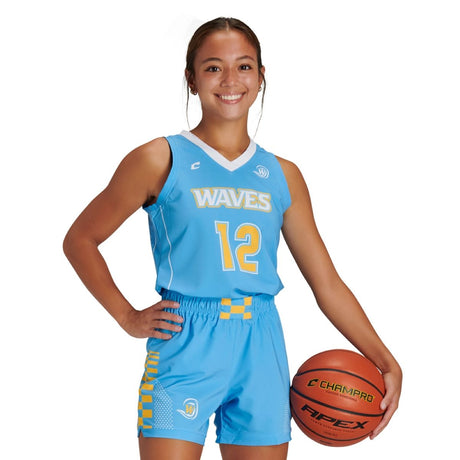 Custom Fitted Stretch Woven Basketball Jersey (Womens, Girls)